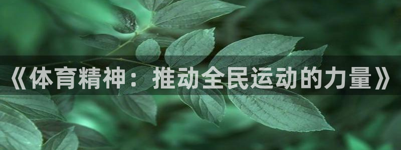 米兰体育官网下载软件：《体育精神：推动全民运动的力量》